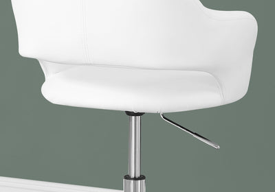 Chaise de bureau - Base élévatrice hydraulique en métal blanc / chromé