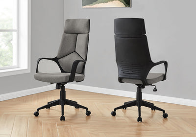 Office Chair - Black / Dark Grey Fabric / Executive