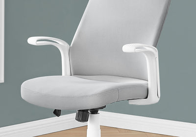 Office Chair - White / Grey Fabric / Multi Position