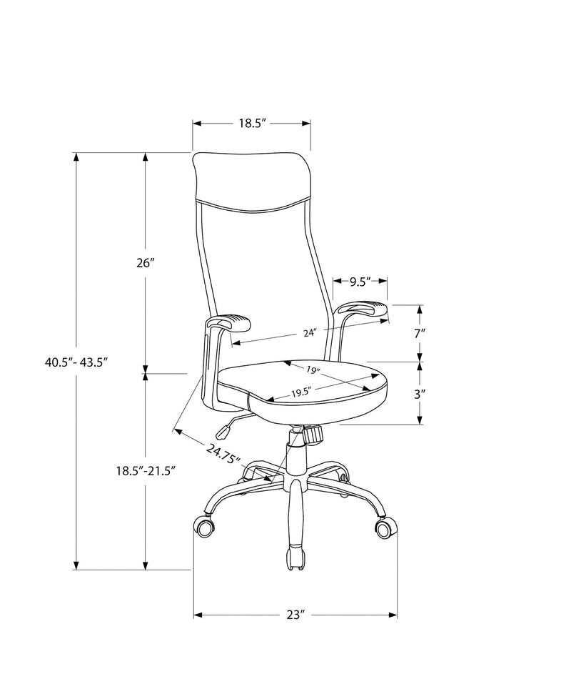 Chaise de Bureau - Noir / Tissu Gris Foncé / Multi Position