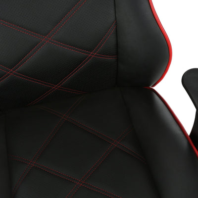 Chaise de bureau - Gaming / Noir / Simili-cuir rouge