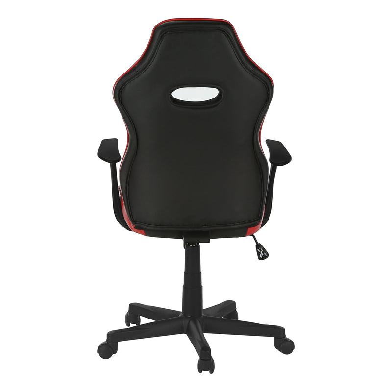 Chaise de bureau - Gaming / Noir / Simili-cuir rouge