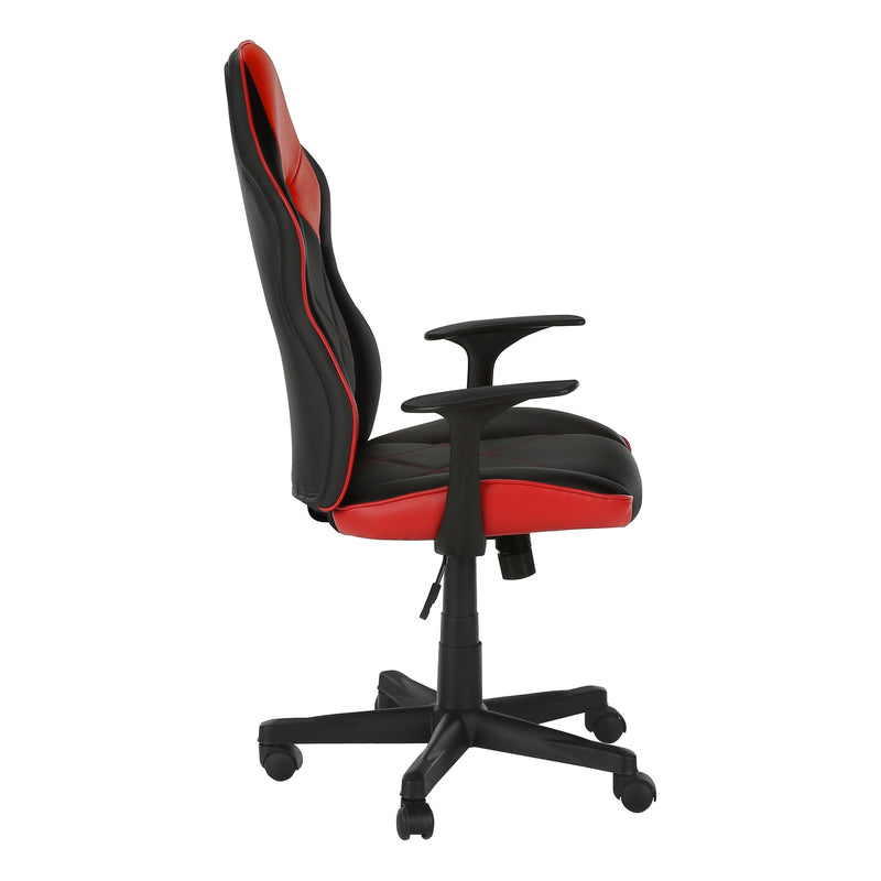 Chaise de bureau - Gaming / Noir / Simili-cuir rouge