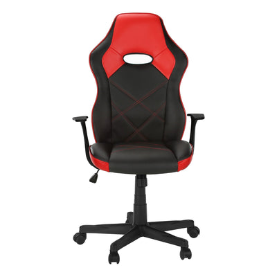 Chaise de bureau - Gaming / Noir / Simili-cuir rouge