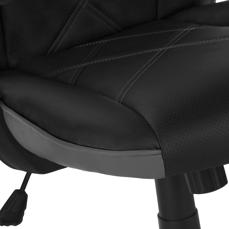 Chaise de bureau - Gaming / Noir / Simili-cuir gris