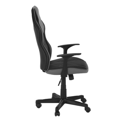 Chaise de bureau - Gaming / Noir / Simili-cuir gris