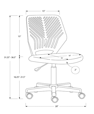 Office Chair - Black Juvenile / Black Base On Castors