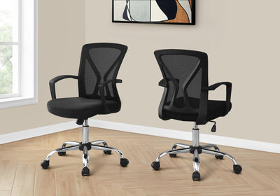 Office Chair - Black / Chrome Base On Castors - I 7460