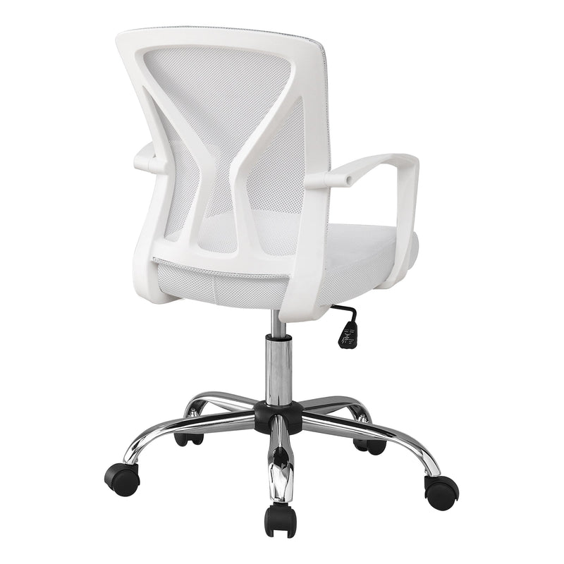 Office Chair - White / Chrome Base On Castors