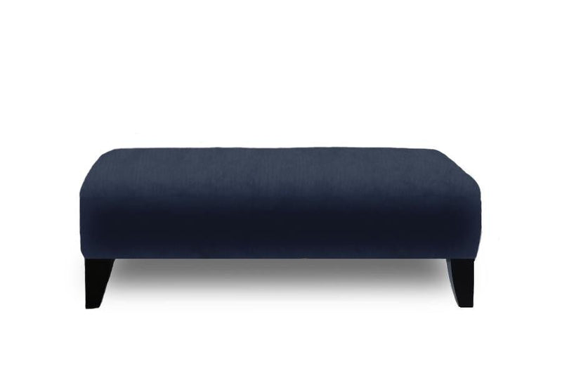 Canadian made Ottoman in Velvet Fabric and Wooden Legs - R-898