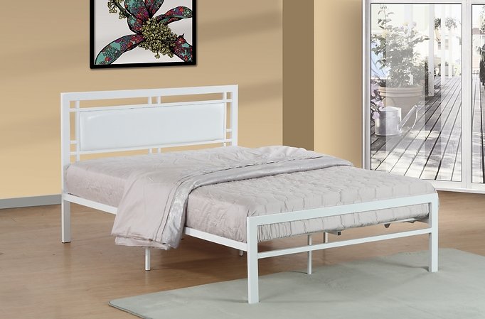 Modern White  Metal Bed