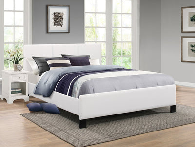 Upholstered White Platform Bed - IF-179-D