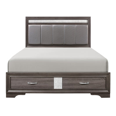 Luster Queen Platform Bed with Footboard Storage - MA-1505-1*