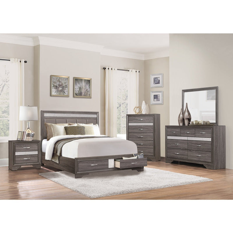 Luster Eastern King Platform Bed with Footboard Storage - MA-1505K-1EK*