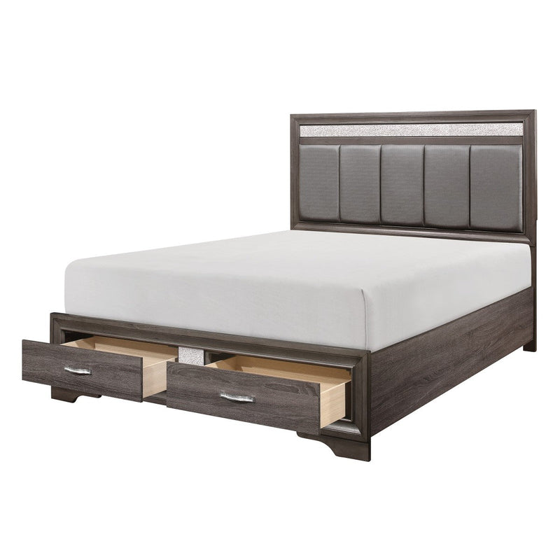 Luster Eastern King Platform Bed with Footboard Storage - MA-1505K-1EK*