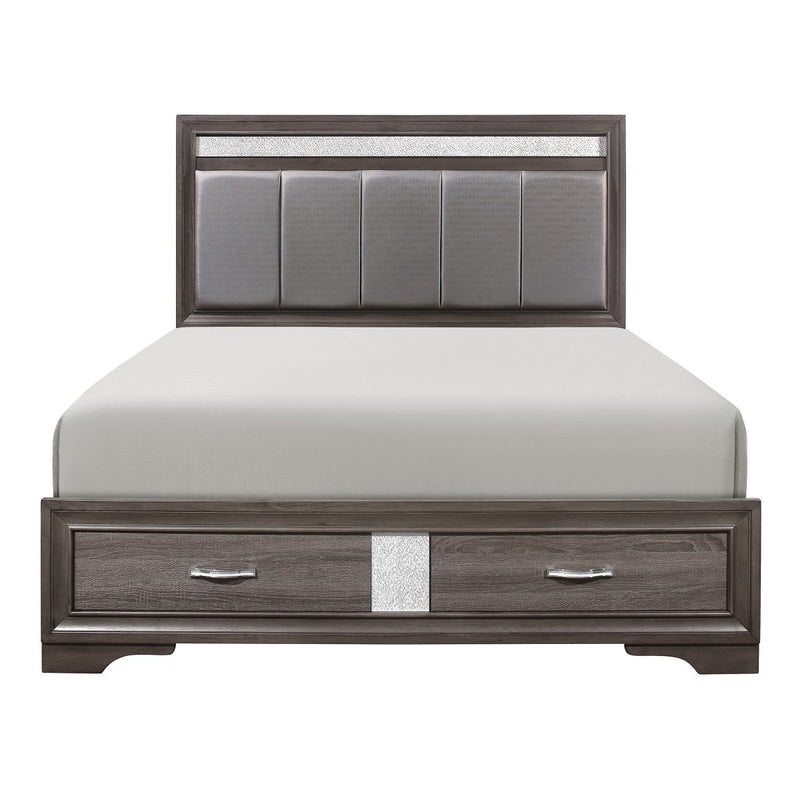 Luster Eastern King Platform Bed with Footboard Storage - MA-1505K-1EK*