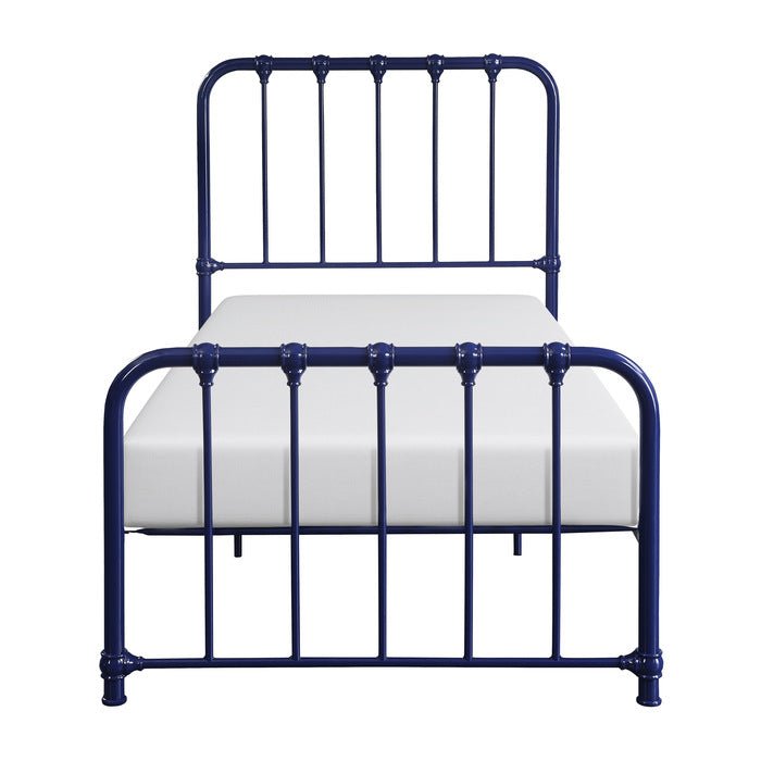 Classic Metal Rounded Profile Blue Platform Bed - MA-1571BUT-1