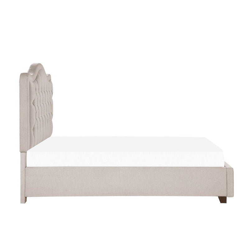 Toddrick Collection Beige Queen Platform Bed - MA-1642BEQ