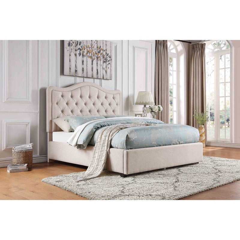 Toddrick Collection Beige Queen Platform Bed - MA-1642BEQ