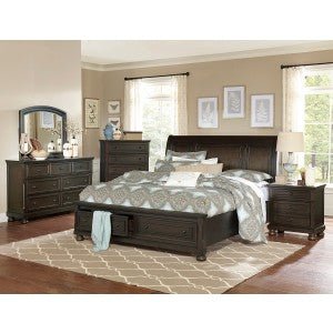 Begonia Queen Platform Bed with Footboard Storage - MA-1718GY-1*