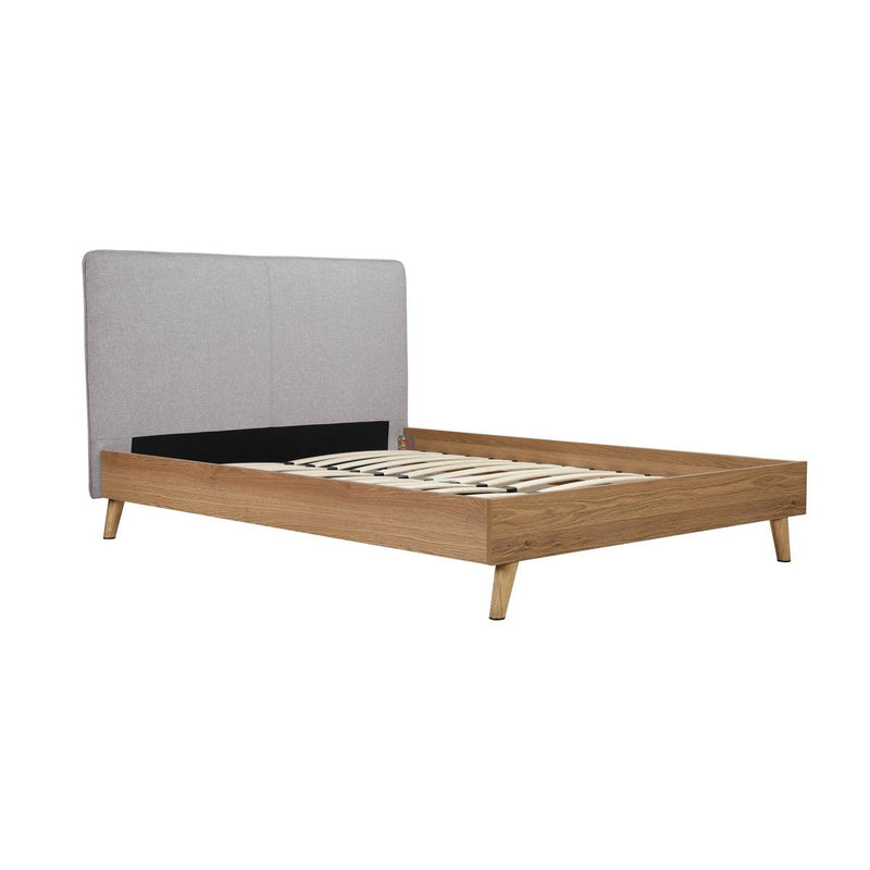 Cassidy Full Platform Bed with Upholstered Headboard - MA-5890GYF