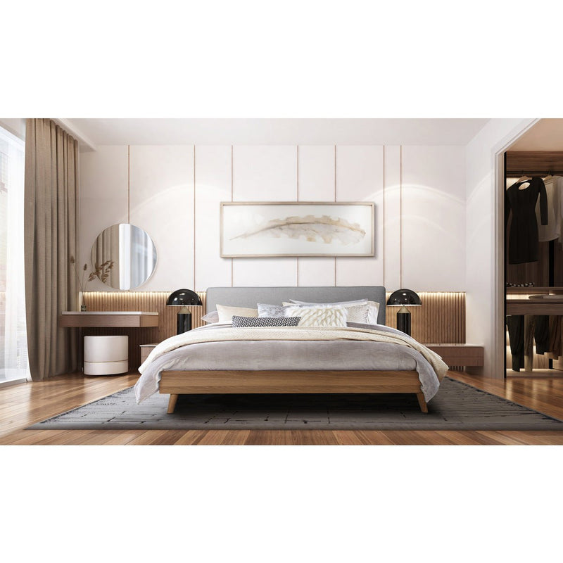 Cassidy Full Platform Bed with Upholstered Headboard - MA-5890GYF