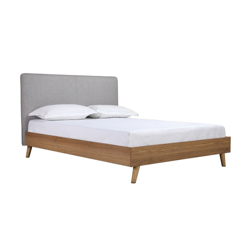 Cassidy Full Platform Bed with Upholstered Headboard - MA-5890GYF