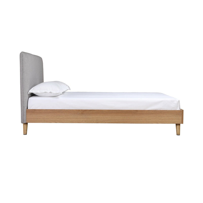 Cassidy Queen Platform Bed with Upholstered Headboard - MA-5890GYQ