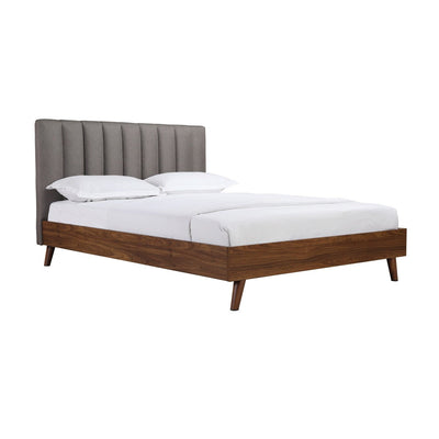 Sasha Full Platform Bed with Upholstered Headboard - MA-5891GYF