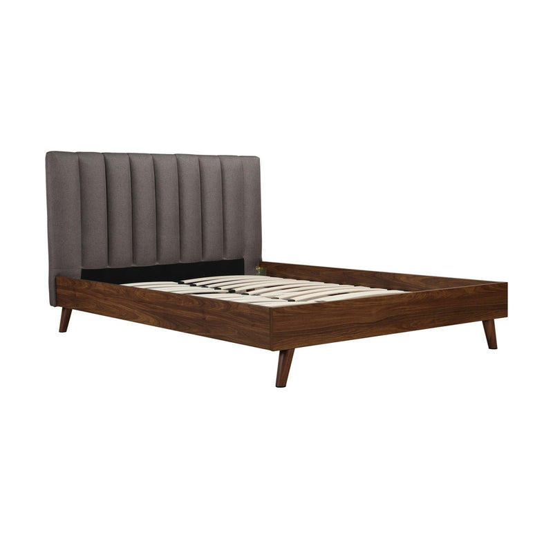 Sasha Full Platform Bed with Upholstered Headboard - MA-5891GYF