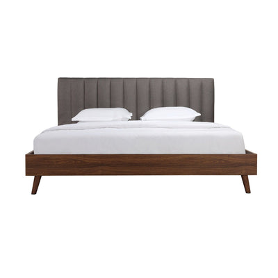 Sasha King Platform Bed with Upholstered Headboard - MA-5891GYK