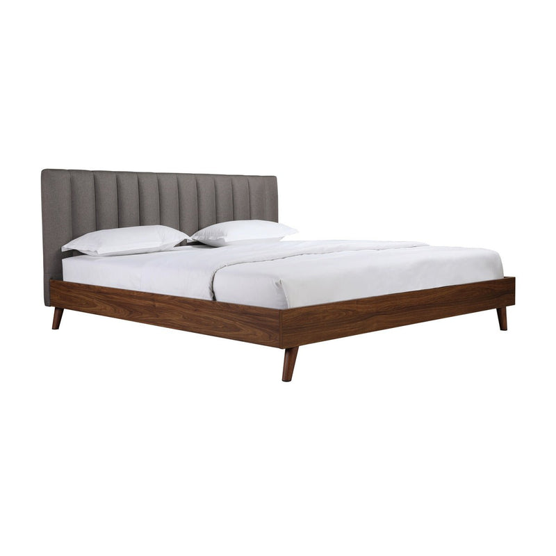 Sasha King Platform Bed with Upholstered Headboard - MA-5891GYK