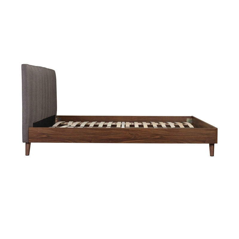 Sasha Queen Platform Bed with Upholstered Headboard - MA-5891GYQ