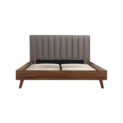 Sasha Queen Platform Bed with Upholstered Headboard - MA-5891GYQ