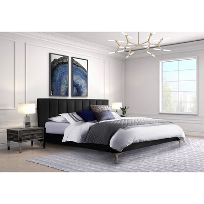 Melina Black Full Upholstered Platform Bed - MA-5893BKF