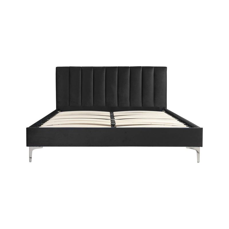 Melina Black Queen Upholstered Platform Bed - MA-5893BKQ