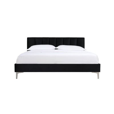 Melina Black Queen Upholstered Platform Bed - MA-5893BKQ