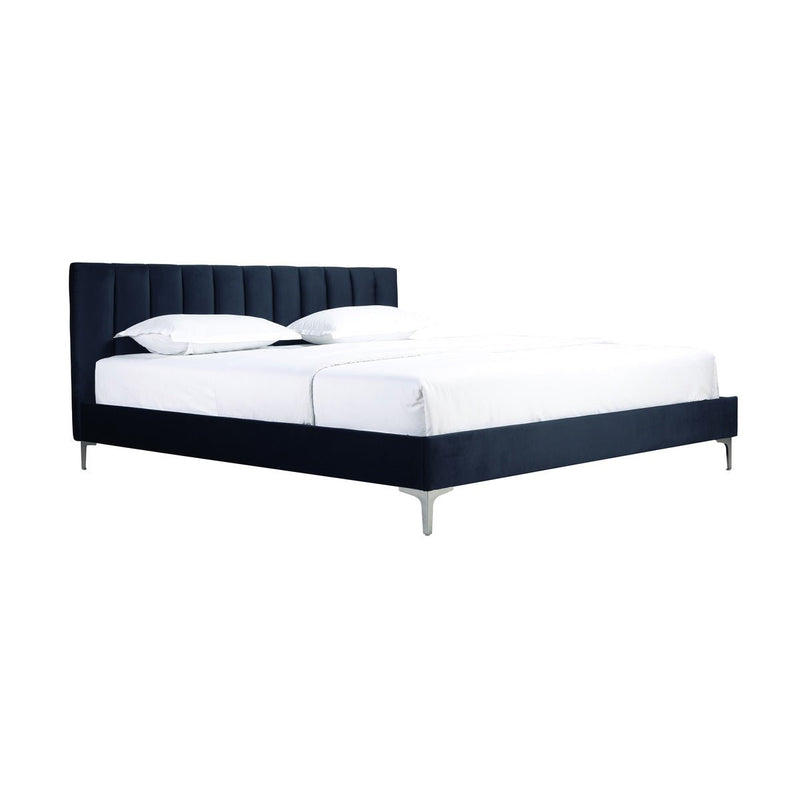 Melina Blue King Upholstered Platform Bed - MA-5893NVK