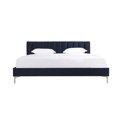 Melina Blue King Upholstered Platform Bed - MA-5893NVK