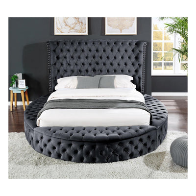 Hazel Black Velvet Storage Bed - ME-423-Q