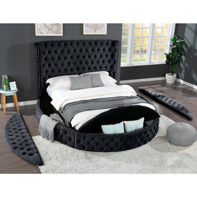 Hazel Black Velvet Storage Bed - ME-423-Q