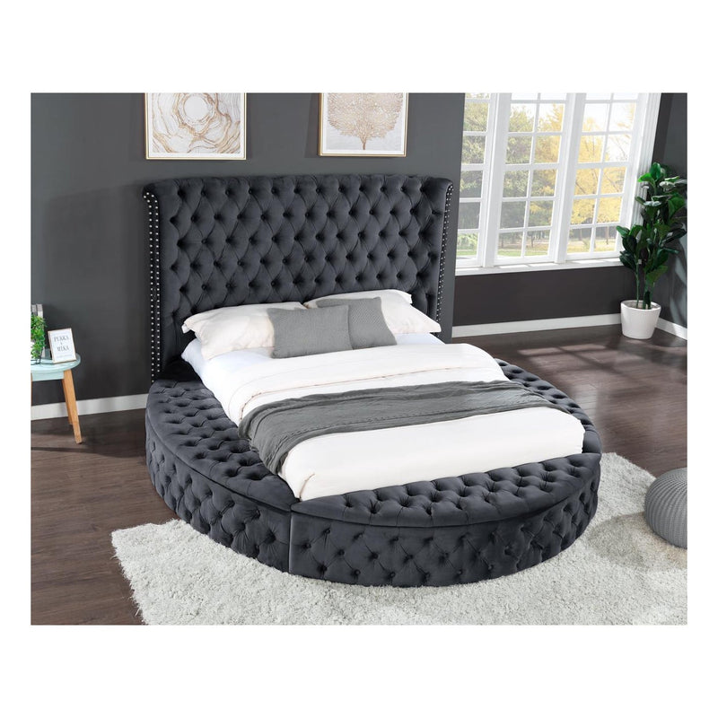 Hazel Black Velvet Storage Bed - ME-423-Q