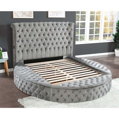 Hazel Grey Velvet Storage Bed - ME-423G-Q