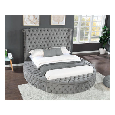 Hazel Grey Velvet Storage Bed - ME-423G-Q