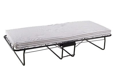 Space Saving Black Steel Roll-Away Bed with 4" Thick Foam Mattress - T-620