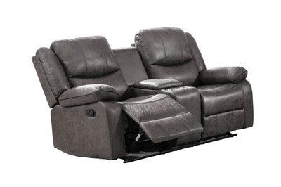 Soft Grey Fabric Reclining Sofa Set Including a Loveseat W/ Console and a Rocker Recliner Chair - MA-99849GRY-SLC