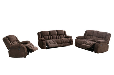 Brown Presley collection 3 Pcs reclining set - MA-99928BRWSLC