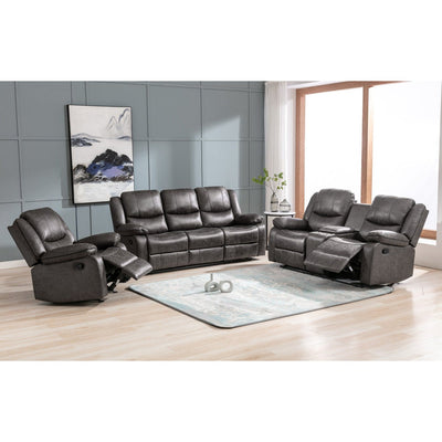 Everett Reclining Glider Loveseat with Center Console - MA-99849GRY-2C