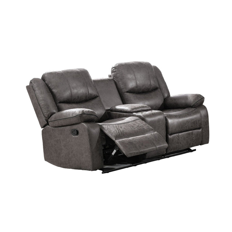 Everett Reclining Glider Loveseat with Center Console - MA-99849GRY-2C