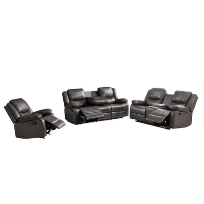 Everett Reclining Glider Loveseat with Center Console - MA-99849GRY-2C